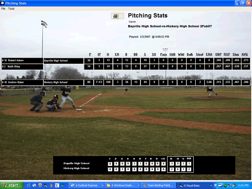Laptop Baseball Statistics Baseball game mobile scoring software